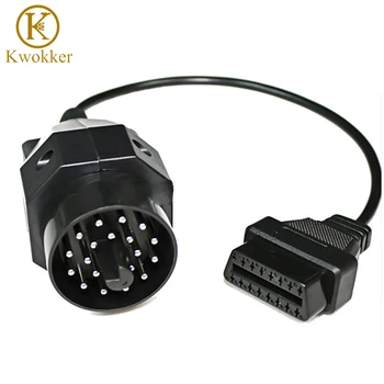 KWOKKER 10 шт. для bmw, 20-контактный разъем для 16-контактного кабеля OBD2, автомобильный автоматический диагностический разъем, 20-контактный адаптер, инструментальный кабель