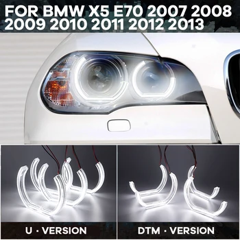 Для BMW X5 E70 2007 2008 2009 2010 2011 2012 2013 Белый Дневной свет в стиле DRL DTM U-Образный Светильник с Кристаллами Angel eyes DTM Стиль