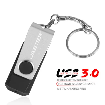 Высокоскоростной флэш-накопитель USB 3.0, 64 ГБ, Вращающаяся металлическая карта памяти, Бесплатная брелочная ручка, 32 ГБ, Креативный бизнес-подарок, флешка