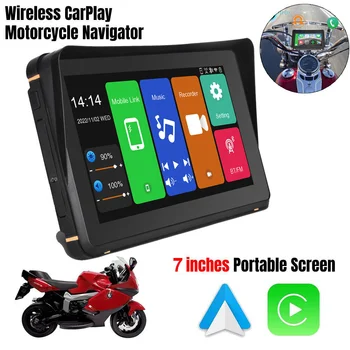 7-дюймовая сенсорная мотоциклетная GPS-навигация, портативный мотоциклетный Специальный навигатор, Поддержка CarPlay / Android Auto IPX76 Водонепроницаемый