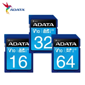 ADATA Premier SD-карта 16 ГБ 32 ГБ SDHC 64 ГБ SDXC Класса 10 Высокоскоростная Карта памяти до 100 МБ/с. U1 C10 UHS-I V10 Для цифровой камеры