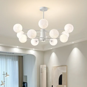Современная минималистичная стеклянная Волшебная фасоль, светодиодная люстра для гардероба в лофте, офиса, спальни, гостиной, кабинета С лампочками