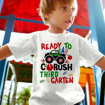 Детская рубашка с принтом Ready To Crush для третьего класса, одежда для детей 1-5 классов 