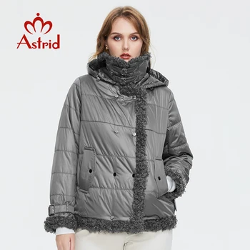Коллекция Astrid 2022, женская осенне-зимняя куртка, Короткая куртка из овечьей шерсти, Женская модная теплая парка, Тонкое хлопковое женское пальто AM-9775