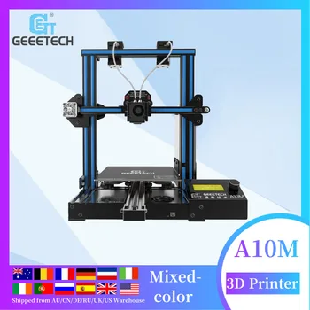 3D-принтер Geeetech A10M FDM с двойным экструдером для смешанной цветной печати, Интегрированное строительное основание, Возобновление разрыва, 220*220*260 мм, сделай сам