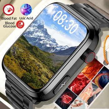 2023 Новые Смарт-часы для измерения уровня липидов в крови, сахара в крови, здоровья, мочевой кислоты, ЭКГ + PPG, Часы для измерения частоты сердечных сокращений, Bluetooth-вызов, Умные Часы Для мужчин