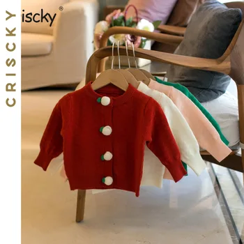Детский свитер, Кардиган для девочек, Детская Вязаная повседневная одежда с круглым вырезом и длинными рукавами, Детская одежда для малышей, Осенняя одежда