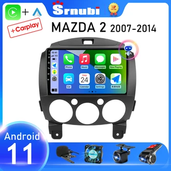 Srnubi Android 11 Carplay Auto для MAZDA 2 Mazda2 2007 2008 2009 2010 - 2014 Автомобильный радио Мультимедийный плеер 2 Din карта GPS головное устройство