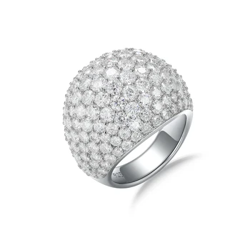 Широкие кольца с муассанитом из стерлингового серебра 925 пробы SEASKY, 6,5 карат, сверкающее кольцо с бриллиантом VVS1 для помолвки, изысканные ювелирные изделия