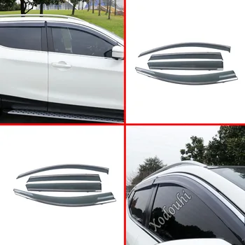 Автомобильный Чехол-Накладка Для Лампы Пластиковое Оконное Стекло Ветровой Козырек Защита От Дождя/Солнца Вентиляционное Отверстие 4 Шт. Для Nissan Qashqai j11 2019 2020 2021 2022 2023
