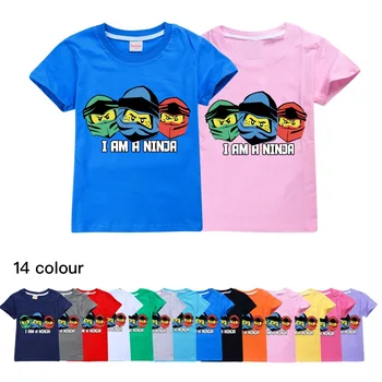 NINJA KIDZ / детская одежда с героями мультфильмов, летняя модная футболка с короткими рукавами для мальчиков, Детская футболка с рисунком, топы для маленьких девочек, одежда