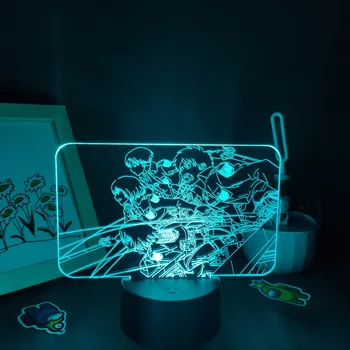Атака на Титанов Аниме Фигурки 3D Светодиодные Сенсорные Ночные Светильники RGB Манга Лавовая Лампа Shingeki No Kyojin Украшение Стола в Спальне Детский Подарок