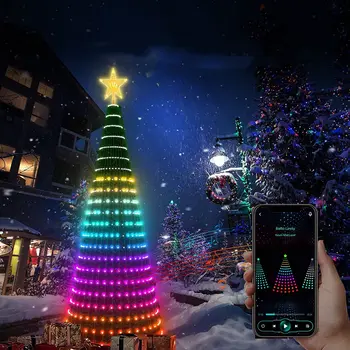 DIY Smart Christmas Tree Lights ПРИЛОЖЕНИЕ для дистанционного управления Струнными гирляндами для окна спальни Christmas Navidad Украшение свадебной вечеринки