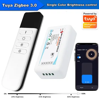 5V 12V 24V 15A Tuya Zigbee 3,0 Умный Одноцветный светодиодный контроллер с Диммером + Zigbee 4key Многорежимный пульт дистанционного Управления Для Google Alexa
