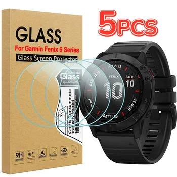 5-1 упаковка Закаленного стекла для Garmin Fenix 6 6S 6X Pro Sapphire HD Защитная пленка для экрана Fenix 6 6S 6X Аксессуары для Умных часов