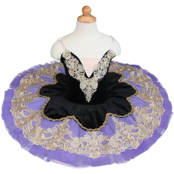 Фиолетовое Балетное платье-пачка с цветочной феей, Пышная юбка-пачка с Маленьким лебедем, костюм для выступлений