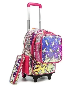 3 шт. рюкзак на колесиках для детей с сумкой для ланча, пенал, 16 