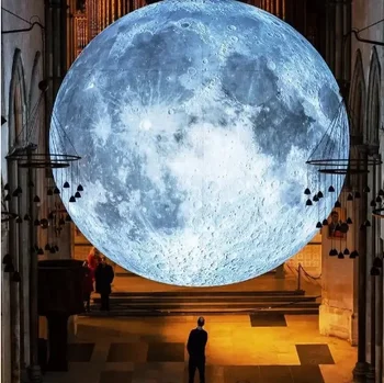 Изысканный 1,5-6-метровый Оксфордский гигантский надувной Лунный шар со светодиодной подсветкой для украшения вечеринки