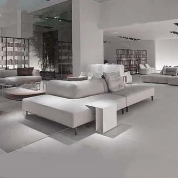 Простой дизайнерский тканевый двухсторонний диван, Итальянская большая квартира, Гостиная, зона отдыха, Диван спинка к спинке