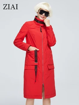 ZIAI 2021New Женская весенняя куртка, Тонкий хлопковый тренч, Женская тонкая длинная Парка, женская ветровка, модная верхняя одежда ZM-8777