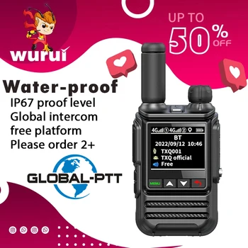 Wurui 968 IP67 водонепроницаемая портативная рация 4G global-ptt с двусторонним радиовещанием, мобильный портативный профессиональный коммуникатор дальнего действия