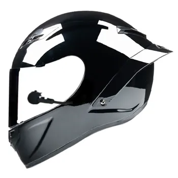 Мужской женский полнолицевой 3/4 Bluetooth встроенный мотоциклетный шлем одобрен в горошек