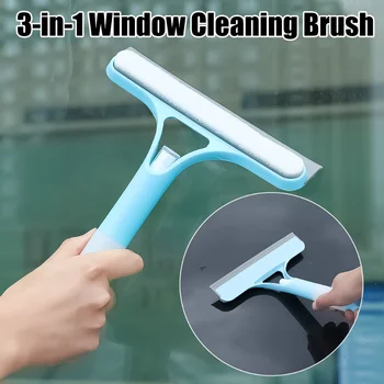 Скребок для оконного стекла 3 в 1 Многофункциональные инструменты для чистки с губками и распылителем Щетка для мытья лобового стекла автомобиля