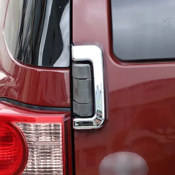 Для Toyota FJ Cruiser 2007-2021 ABS Глянцевый серебристый поворотный вал задней двери автомобиля Декоративная рамка Наклейка Автоаксессуары