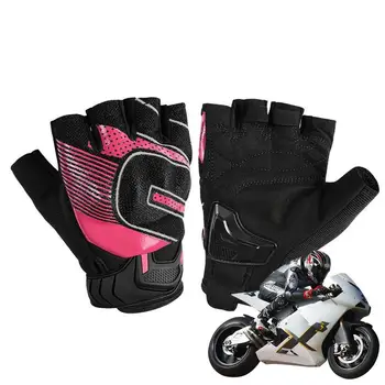 Мотоциклетные перчатки, нескользящие дышащие перчатки без пальцев, Мотоциклетные перчатки, байкерские перчатки с сенсорным экраном, с гелевой ладонью, Мотоциклетные