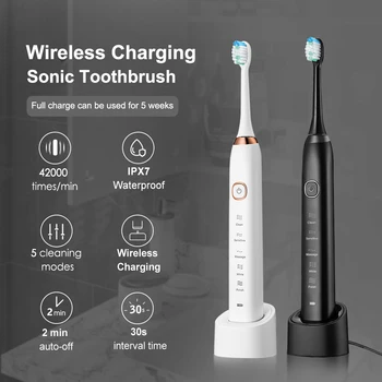 Звуковая электрическая зубная щетка Electr, ультразвуковая зубная щетка, зубная щетка для взрослых, электронная портативная перезаряжаемая зубная щетка для взрослых