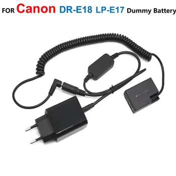 DR-E18 LP-E17 Поддельный Аккумулятор + Зарядное устройство PD + USB C Блок Питания Пружинный Кабель Для Canon EOS RP 77D 750D 800D 850D 9000D X9i X10 T6sT8i SL3
