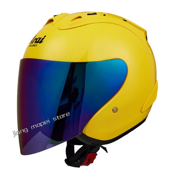 3/4 Половина Шлема Мотоциклетная Шляпа Ram4 SZ, Летняя Защита, Мотоциклетный шлем с одной Линзой, Желтые шлемы HondaGrey ECE