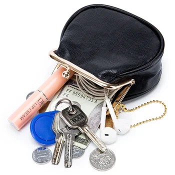 Модный кошелек из натуральной кожи, женский кошелек с замком-поцелуем, Подарочный клатч, RFID-блокировка, Кредитная карта, сумки для макияжа