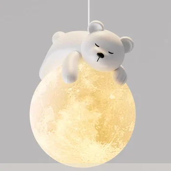 Подвесные светильники Nordic Little Bear Rabbit LED для детской спальни, Прикроватный столик, Люстра для столовой, Светильник для домашнего декора