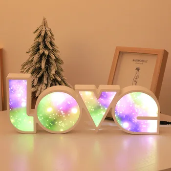 Светодиодные Радужные ночные огни, лампа для моделирования Любовных писем, Неоновый свет Для Свадебной вечеринки, Рождества, для девочек, Настольный декор, подарок на День Святого Валентина