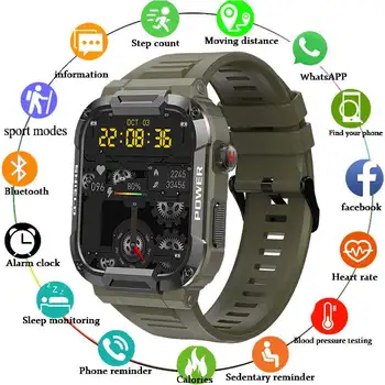 Спортивные смарт-часы 2023, совместимые с Bluetooth, Воспроизведение музыки, мониторинг сердечного ритма, здоровый спортивный браслет, мужские часы