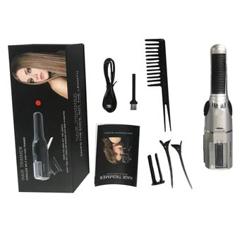 ABS машинка для стрижки волос перезаряжаемая профессиональная машинка для стрижки волос, разглаживающий концевой резак, набор для красоты, серебристый