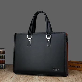 Деловой кожаный мужской портфель с паролем, сумка большой емкости, Офисная мужская сумка через плечо, 14 