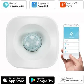 Tuya WiFi Smart PIR Датчик Обнаружения Движения Датчик Охранной Сигнализации Smart Life App Control Поддержка Alexa Google Home