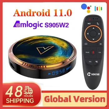 VONTAR X2 Smart TV Box Android 11 Amlogic S905W2 4 ГБ 32 ГБ 64 ГБ Поддержка 4K 60fps AV1 2,4 и 5G Wifi BT4.0 2 ГБ 16 ГБ Медиаплеер