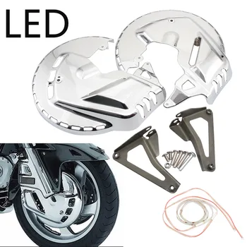 Хромированные Крышки Ротора Переднего тормозного диска Со светодиодной Подсветкой Для Мотоциклов Honda 13-15 F6B 01-14 GOLDWING GL1800