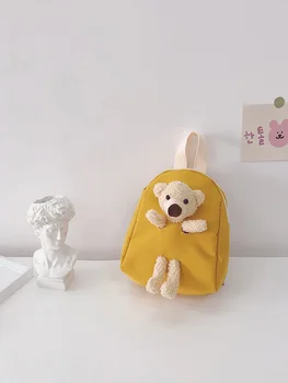 Персонализированный детский рюкзак с мультяшным медведем, плюшевая 3D сумка с животными для мальчиков и девочек, сумка для детского сада, школьная сумка для дошкольников