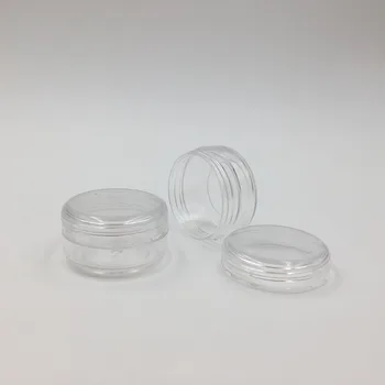 Продвижение 250ШТ 3g PS Маленькие Прозрачные Круглые баночки для пробоотбора крема, 3 мл Мини-бутылки из пластикового контейнера 