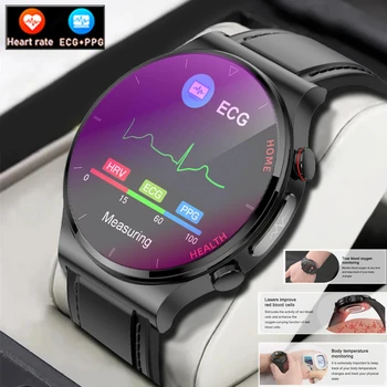 2023 уровень сахара в крови мужские смарт-часы ECG + PPG лазерная электротерапия Bluetooth вызов IP68 водонепроницаемые мужские спортивные смарт-часы для здоровья