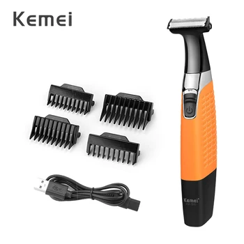 Электробритва Kemei для мужчин, профессиональный перезаряжаемый Триммер для бороды, Беспроводная Бритвенная машинка, водонепроницаемый станок для бритья волос