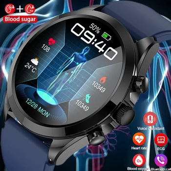 Умные часы для здоровья, мужские ЭКГ, Bluetooth, ВСР, уровень сахара в крови, мониторинг кислорода в крови, умные часы для здоровья, женские, подходящие для Android