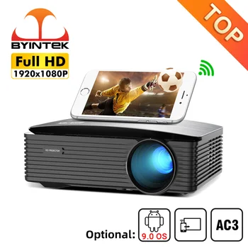BYINTEK K25 1080p Full HD 4K 1920x1080 LCD Smart Android 9,0 Wifi светодиодный Видео Проектор для домашнего кинотеатра 1080P для смартфона