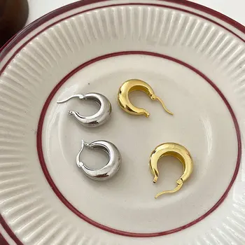 Silvology, круглые глянцевые серьги-кольца из стерлингового серебра 925 пробы, женские элегантные минималистичные серьги, модные ювелирные изделия