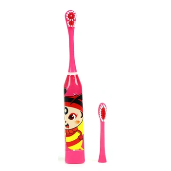 Для детской звуковой электрической зубной щетки с мультяшным рисунком и заменой головки зубной щетки, ультразвуковая зубная щетка красного цвета