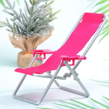2 шт. миниатюрный пляжный стул, Складнойшезлонг, Имитация складного пляжного стула, Домашний шезлонг, Модель пляжа, пляж